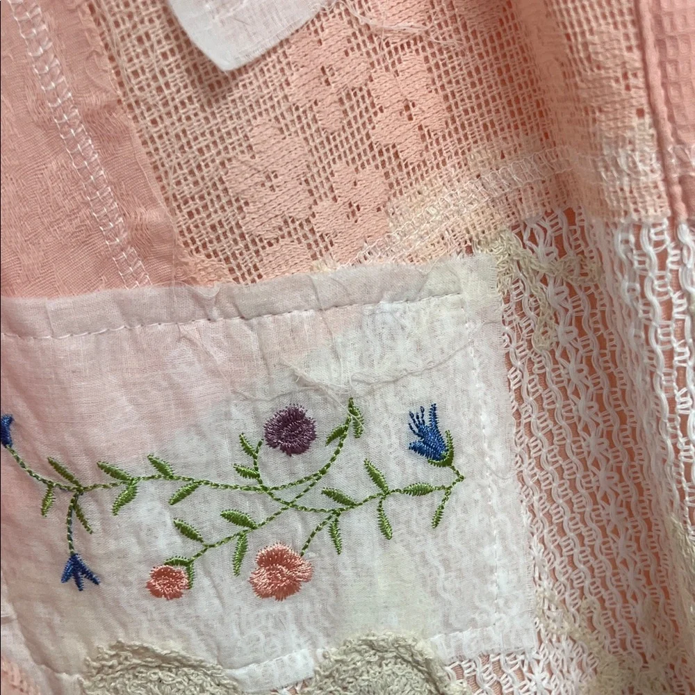 POL Soft Pink Patchwork Wide-Leg Pants with Lace & Embroidery - Picture 8 of 8